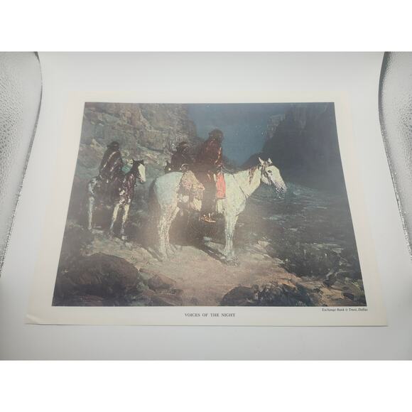Print A Navajo Madonna & Voices of the Night Frank Tenney Johnson Art 13x10 - Picture 2 of 12